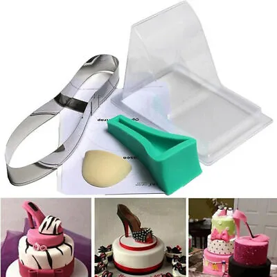 Silicone High Heel Shoe Kit Fondant Mould Wedding Cake Decorating Template Mold • £17.59