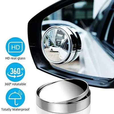 2x Car Blind Spot Mirrors Adjustable Round HD Glass Convex Side Rear View Mirror • $2.99