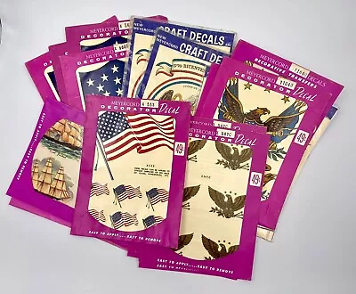 Vintage Lot Of 19 Meyercord Decals Patriotic Bicentennial Flags Eagles Ships • $29.99