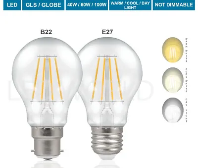40W 60W 100W Watt Bayonet Screw Light Bulbs E27 BC B22 Standard GLS Clear Bulb • £11.99