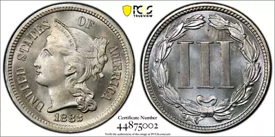 $700 • Buy 1882 * PCGS PR66+   PLUS   Proof   GOLD Shield   THREE CENT NICKEL 3CN * $1,000+