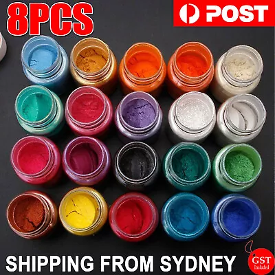 8PCS Mixed Mica Powder Epoxy Resin Dye Pearl Natural Mica Pigment Mineral Powder • $9.59