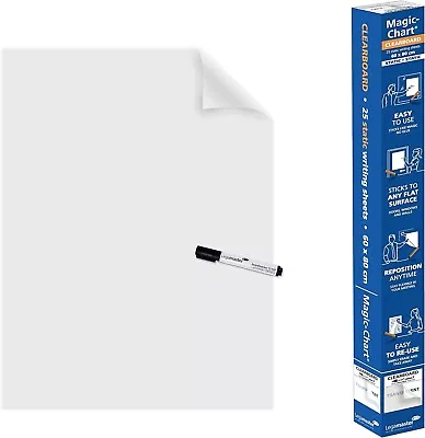 Legamaster Magic Chart Clearboard - 25 Static Writing Sheets  - 80x60cm • £28.99