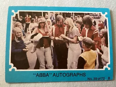 1976 SCANLENS ABBA TRADING CARD No.39 COLOUR BACK NEAR MINT • $7