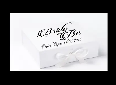 Personalised Wedding Dress Box Vinyl Decal/Sticker Bride To Be bridesmaid DIY • £5