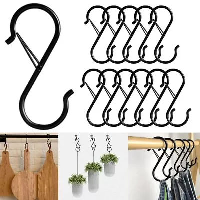 8 Pack S Hooks For Hanging 3.5 Inch Heavy Duty Metal S Hooks With Safety Buckle • $8.24