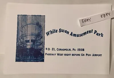 Early White Swan Amusement Park Parkway Near Pittsburgh Pa. Airport New Postcard • $9.95