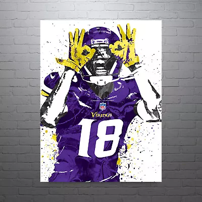 Justin Jefferson Minnesota Vikings Sports Print Man Cave-FREE US SHIPPING • $37.47