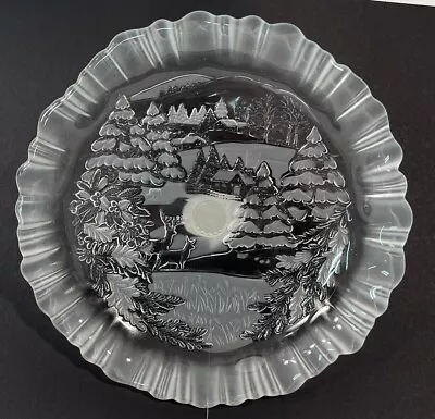 Mikasa Footed “Winter Dreams” 9  Bon Bon Dessert Crystal Glass Dish Germany • $14.99