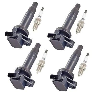 4X Ignition Coils + 4X Iridium Spark Plugs For 03-08 Toyota Corolla Matrix Vibe • $68.88