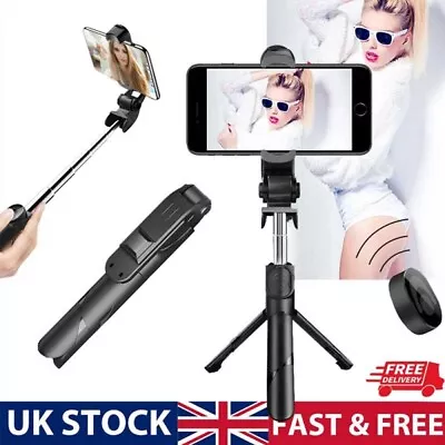 Fit IPhone Samsung Telescopic Selfie Stick Bluetooth Tripod Monopod Phone Holder • £7.25