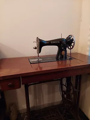 Rare 1934 Vintage SINGER Treadle Sewing Machine + Unique Antique Table • $2800