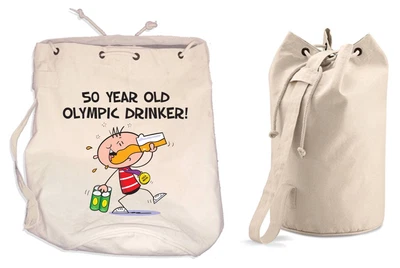 £17.95 • Buy OLYMPIC DRINKER 50th BIRTHDAY DUFFLE BAG - Gift Present Backpack