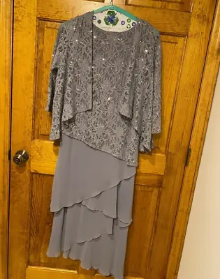 Mother Of The Bride Dress Ursula Of Switzerland Size 12 Gray • $75