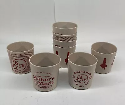 2 Sets Maker’s Mark Bourbon Whisky Wheated Plastic Cups 4 Styles 8 Cups Lot • $23.88