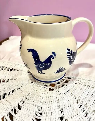 Emma Bridgewater Rare Blue Hen Half Pint Jug “2000” HANDLE REPAIR • $45.99