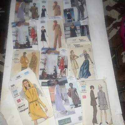 Lot Of 12 Vogue Patterns Vintage 1970s 80s Sewing Collectible Mixed Size • $26.10