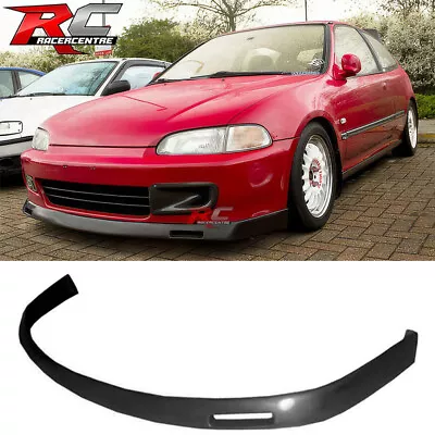 For 92-95 Honda Civic Front Bumper Lip Spoiler Unpainted Black BYS Style PU • $52.99