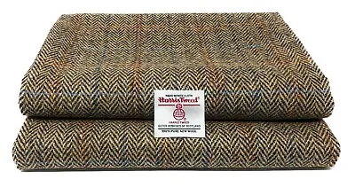 Harris Tweed Blue Tartan Or Brown Herringbone Fabric And Authenticity Labels • £1.99