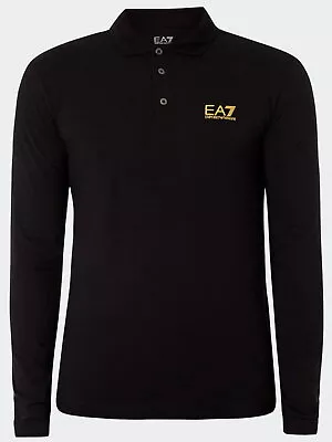 EA7 Emporio Armani Men's Train Core ID Long Sleeved Polo Shirt In Black • £44.95