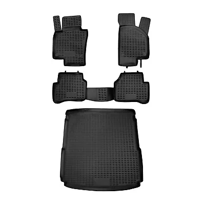 Custom Floor Mats & Cargo Liners For VW Passat B7 2012-2014 Wagon Black 5 Pcs • $129.90