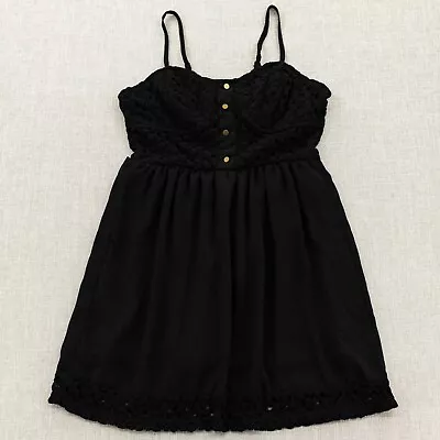 Mimi Chica Womens Lace Mini Dress Zip Adjustable Spaghetti Strap Black Sz M • $15.88