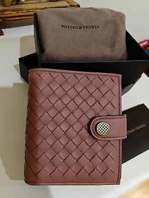 Authentic Bottega Veneta Intrecciato Leather Wallet In Elegant Taupe. NEW In Box • $725