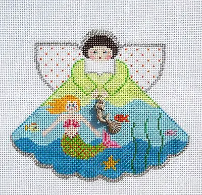 Mermaid Angel & Charms Handpainbted Needlepoint Ornament Canvas By Painted Pony • $86.95