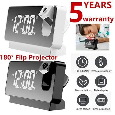 $22.79 • Buy Digital LED Projection Alarm Clock Temperature Date Snooze Ceiling Projector New