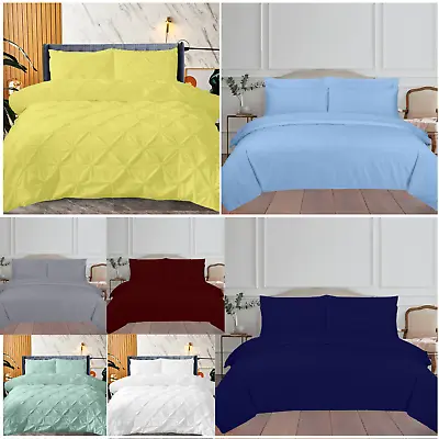400tc 100% Egyptian Cotton Duvet Quilt Cover Single Double King Size Bed Sheets • £6.49