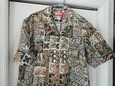 Vintage RJC Hawaiian Shirt Mens XL Made In Hawaii 100% Cotton EUC Turtles Tribal • $12.99