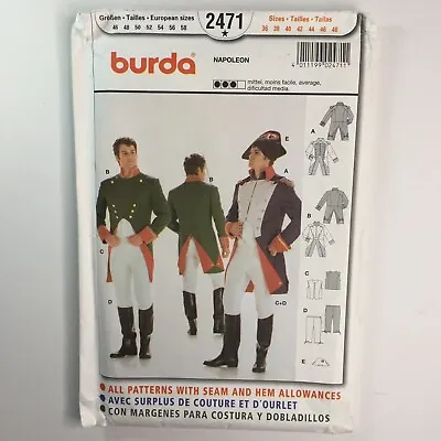 Burda 2471 Napoleon Hat Shaped Jacket Trousers Historical Mens New Uncut Pattern • £29.50