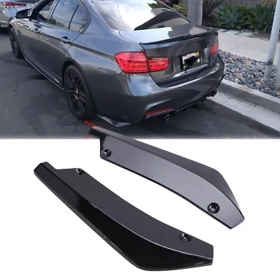 2x Glossy Black Rear Bumper Lip Diffuser Splitter Canard For E90 E91 E92 F30 E93 • $22.89