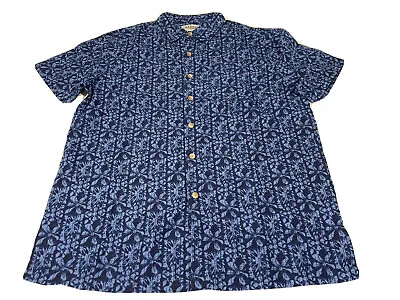 Haband Mens Short Sleeve Shirt Button Front Size Medium Blue • $10.91