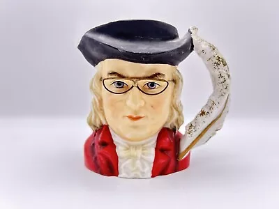 Vintage Ben Franklin Toby Mug Head Vase Wire Glasses Lefton China KW2525 • $28.90