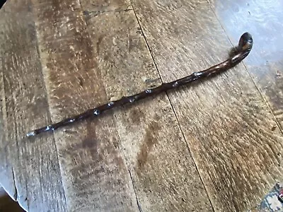 Early 20th Century Folk Art Walking Stick  - Snake Head - Carved • £12.99