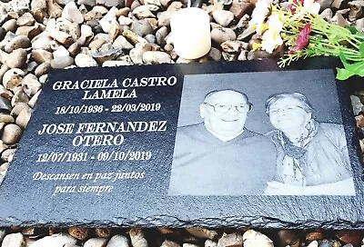 Personalised Photo Memorial Plaque Grave Marker For Couple Parents Memorial Sign • £23.90