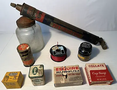 Vintage Medicine Cabinet Tin Can Metal Advertising Lot Of 8 Colgate Dr Scholls • $13.99