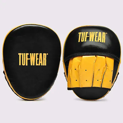 Tuf Wear Falcon Leather Curved Focus Hook & Jab Pads Black Gold • £84.99