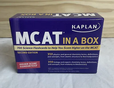 Kaplan Mcat In A Box Test Prep Second Edition 700 Flashcards Science College Z7 • $14.04