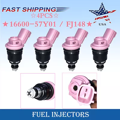 16600-57Y01 FJ148 For 1991-1999 Nissan 1.6L L4 GA16DE Engine 4pcs Fuel Injector  • $31.22