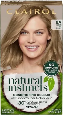 Clairol Natural Instincts Permanent Hair Dye 8A Medium Cool Blonde • £8.99