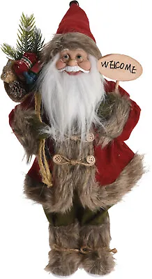 Traditional 37cm Father Christmas Santa Claus Figure Xmas Decoration Ornament • £13.95