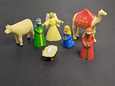 Miniature Toy Child's Nativity Set 7 Pc. • $9.50