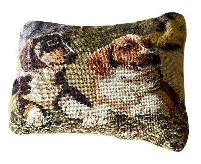 Dachshunds Needlepoint Tapestry Pillow Two Dogs Dog Multicolor 12  X 14  • $22.97