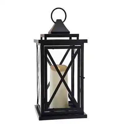 Luminara 14  Or 18  LEXINGTON Lantern Flameless Candle Blk Or Ivory  QVC Rare • $89.50