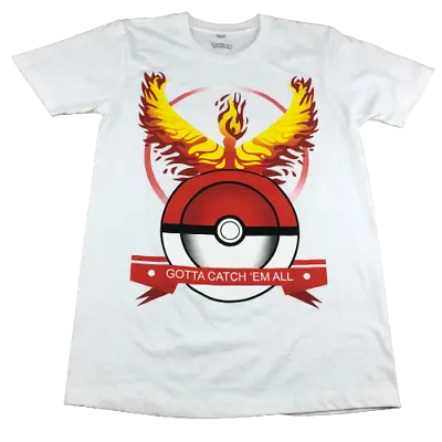 $12.99 • Buy Pokemon Go Team Valor, Big Logo, Moltres T Shirt, Size Small, Pokemon, White