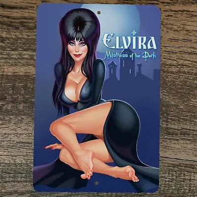 Sexy Cartoon Curves Elvira Mistress Of The Dark 8x12 Metal Wall Sign Poster • $19.95