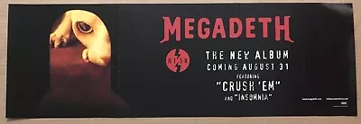 MEGADETH 1999 DOUBLE SIDED PROMO POSTER BANNER W/DATE 4 Risk CD NEVER DISPLAYED • $24.99