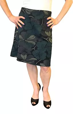 Marni Made In Italy Green Multi Earth Tones Floral Flare Mini Skirt 42 M • $50.99